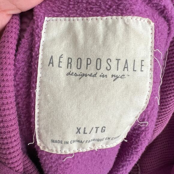 Aeropostale Pink 3D Logo Zip Up Hoodie Sweater Y2K 2000s‎ Preppy 2014 XL - Picture 3 of 9